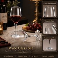 Verre à vin rouge transparent de luxe 330 ml, design classique moderne, pour la maison et les fêtes, idéal pour jus et eau, vente en gros