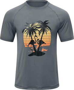 T-shirt de natation anti-UV UPF 50+ pour homme, manches courtes, idéal pour la course, la natation, la randonnée et l'entraînement, personnalisable avec logo d'entreprise - Product Image 6