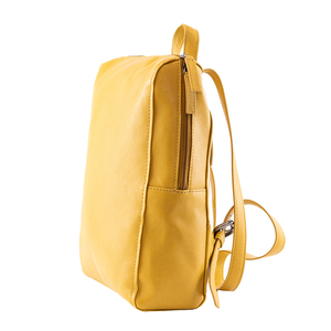 Custom Minimalist Genuine Leather <b>Backpack</b> for Women Luxury Yellow Cowhide Shoulder Bag Slim Anti-Theft Urban Business Laptop Ba - Product Image 2