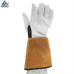 Guantes de Seguridad para Soldadura, Duraderos, de Cuero Vacuno, con Protección Térmica y Puño Largo, para la Industria Manufacturera - Product Image 3