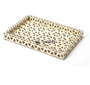 Bandeja Moderna Hecha a Mano con Incrustaciones de Hueso, Elegante Adorno Decorativo para Servir, para Decoración de Hogar de Lujo, por Tradebyd, Calidad Premium - Product Image 5