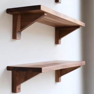 Modern Wooden <b>Floating</b> <b>Wall</b> <b>Shelf</b> Storage Rack Home Decoration Double Tier Handmade Durable <b>Wall</b> <b>Shelf</b> Display Rack Plants Books - Product Image 5