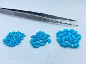 Lot de pierres précieuses naturelles calibrées en cabochon marquise turquoise Arizona 4x2mm pour la fabrication de bijoux - Product Image 5