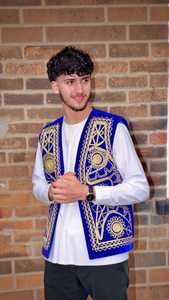 Gilet afghan fait main pour hommes, vêtements traditionnels brodés classiques, vente en gros. - Product Image 4