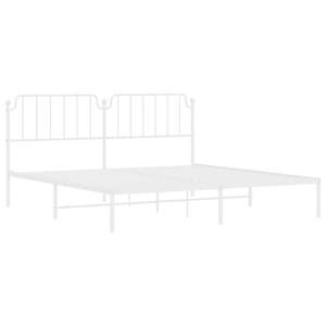 Cadre de lit complet en acier blanc thermolaqué, lit rectangulaire en métal - Product Image 4