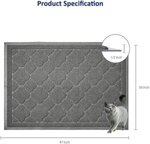 Tapis de toilette carré de haute qualité en PVC trappeur tapis de nettoyage intérieur antidérapant et étanche pour chats doux et Portable - Product Image 2