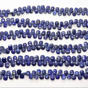 Perles de lapis-lazuli naturel facettées en forme de poire 5,5x7,5 mm, perles de pierre précieuse lapis-lazuli, brin de 8 pouces, perles de lapis-lazuli en forme de poire pour la création de bijoux - Product Image 1