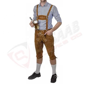 Bordado personalizado, ligero, transpirable, color marrón, cuero genuino, alemanes, Lederhosen, trajes bávaros para hombres - Product Image 2