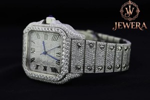 Hip Hop Iced Out Moissanite Diamond Stainless Steel Analog Glass Watch with Premium Craftsmanship for Men's Fashion Gift Giving - Product Image 1