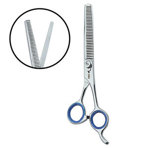 Ciseaux à effiler professionnels TUBI en acier au carbone 4Cr13, lame tranchante, pour droitiers, ciseaux de coiffure à manche long - Product Image 3
