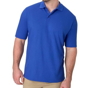 T-shirt LuxeRoll pour le golf, la randonnée, le travail, le tennis, en coton 100% respirant, à manches courtes boutonnées, tricoté uni - Product Image 1