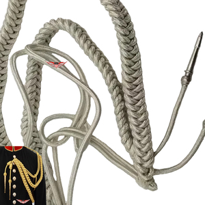 Silver <b>Braided</b> Aiguillette Silver Aiguillette Germany Shoulder <b>Cord</b> Bullion Wire - Product Image 4