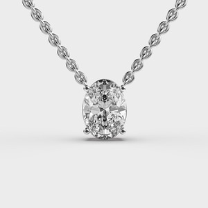Colgante Solitario de Diamante Ovalado Cultivado en Laboratorio con Certificación IGI en Plata de Ley 925 Sólida, Colgante Clásico Minimalista para Mujer - Product Image 1