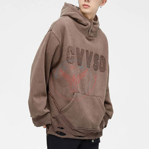 Sweat-shirts légers grande taille pour hommes, patchwork, coton mélangé haute performance, couleur unie, hiver, logo personnalisé, polaire coupe-vent - Product Image 5