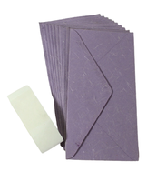 Camelon Exports - Juego de Papelería de Papel de Algodón Hecho a Mano con Aroma a Lavanda, Sobres Reciclados Libres de Ácido, Cierre de Sello de Madera, Hecho en Rajasthan