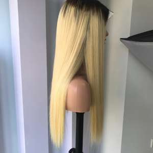 Perruque blonde en cheveux de donneur bruts longue longueur pouvant être blanchis à toutes les couleurs Extensions de cheveux Perruque de cheveux humains - Product Image 3