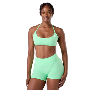 Soutien-gorge de sport pour femme à col halter, design sans couture, idéal pour le yoga, l'entraînement, la gym, extensible, confortable, haut de gamme moderne pour le sport - Product Image 1