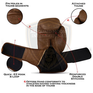 Guantes de Boxeo Profesionales Hechos a Mano, de Cuero Genuino, para Adultos, Ropa Deportiva - Product Image 3