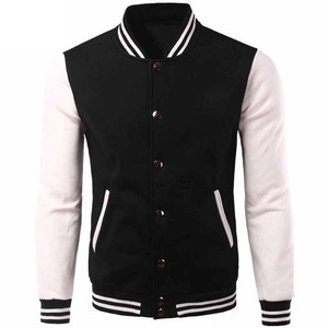 Wholesale OEM Sporty Stand Collar Premium Quality Customizable Men's Varsity <b>Jacket</b> with Horn Button Closure - Product Image 3