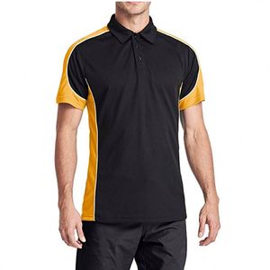 เสื้อโปโลผู้ชายแขนสั้นสีขาว ผ้าถัก แต่งสีบลูบล็อก แห้งเร็ว สวมใส่สบาย ทรงปกติ - Product Image 2