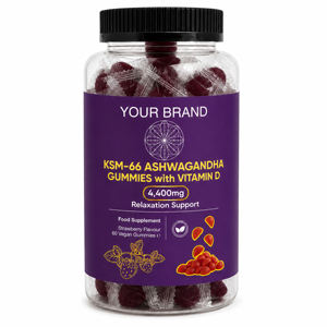 Gommes à mâcher premium à l'ashwagandha avec vitamine B6, texture moelleuse, emballage scellé, complément botanique pour usage quotidien - Product Image 2