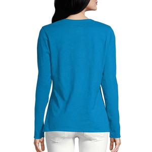 Women's <b>Pink</b> Long Sleeve Crew Neck T-Shirt 100% Cotton Regular Fit Casual Solid Eco-Friendly Quick Dry Breathable All Seasons - Product Image 5