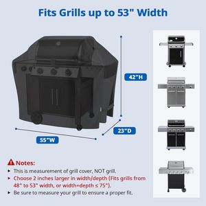 Copertura per Barbecue da Esterno Resistente e Impermeabile da 55 Pollici, Protezione UV Resistente allo Sbiadimento, Protezione per Ogni Condizione Atmosferica, Compatibile con Griglie BBQ - Product Image 4
