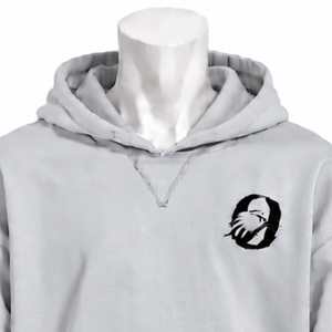 Sweat-shirt à capuche gris argenté avec bordure brodée, en molleton épais, avec ourlet et poignets décoratifs, poche kangourou, décontracté - Product Image 3