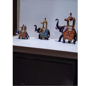 รูปปั้นช้างโลหะสไตล์โบราณทำมือ สำหรับตกแต่งบ้านเพื่อความวัฒนธรรมและศิลปะ - Product Image 2