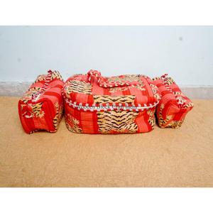 New Arrival Wholesale tiger printed Handcrafted Tassel Printed Pure 100%Cotton Zipper Closure <b>Small</b> Cosmetic Organizer Bag - Product Image 1