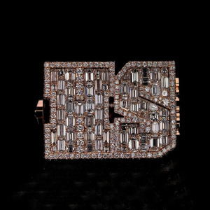 Custom Iced Out Moissanite Baguette Cut Rhodium Plated Pave Setting 925 Sterling <b>Silver</b> Hip Hop Vintage Engagement <b>Ring</b> for <b>Men</b> - Product Image 1