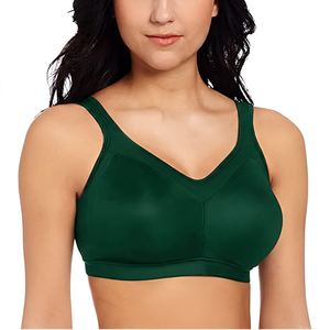 Soutien-gorge de sport noir pour femme avec design en V et bretelles larges pour la gym, le fitness, l'entraînement et la course à pied, toutes tailles - Product Image 3