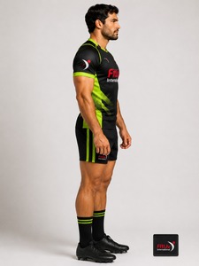 Conjunto de Uniforme de Rugby Unisex FitLiv International, Azul Oscuro y Verde, Poliéster Transpirable, Talla Adulto, Servicio OEM, Colores Personalizados - Product Image 5