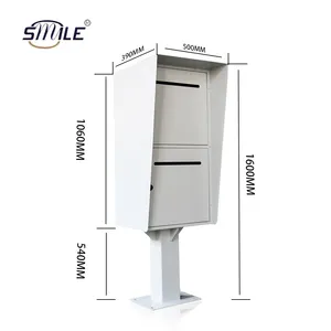 CHNSMILE שני צבעים אנכיות דלת כפולה תיבות דואר עמיד לגשם עיצוב קפיפה חיצוניות תיבות דואר