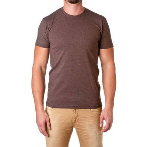 เสื้อยืดคอกลมแขนสั้นผู้ชายผ้าฝ้าย 100% สีทูโทน สกรีนโลโก้ด้านหน้าตามแบบ OEM ระบายอากาศได้ดี แห้งเร็ว เหมาะสำหรับออกกำลังกาย - Product Image 3