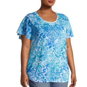 T-shirt femme anti-rides à imprimé intégral de haute qualité, sublimation, 100% polyester, léger, coupe ajustée - Product Image 4