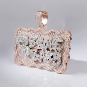Pendentif Ours en Moissanite, Bijou Hip Hop Iced Out, Collier Charme Or Rose, Cadeau de Luxe pour Hommes et Femmes - Product Image 2