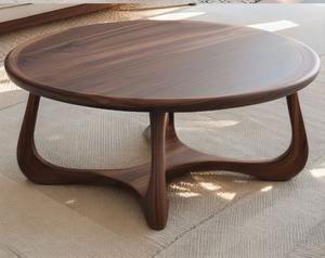 Mesa Redonda de Madera de Teca en Estilo Orgánico Moderno - Product Image 1