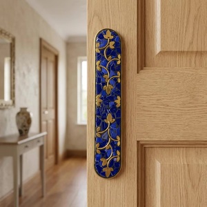 Tirador de Metal Tradicional para Muebles con Diseño Floral Azul para Armarios y Puertas de Entrada - Product Image 3