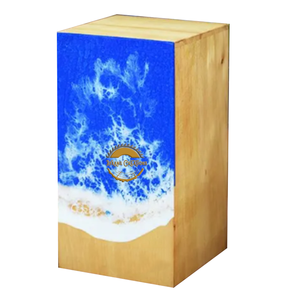 Urne funéraire marron Sea Water Design pour cendres humaines ou d'animaux, inspirée de l'océan, par AYAANS - Product Image 1