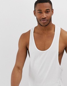 <b>Men's</b> <b>White</b> Solid Color Cotton Tank Top O-Neck Casual Sleeveless <b>Vest</b> Knitted Fit - Product Image 3