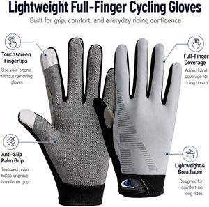 <b>Half</b> Finger Outdoor Sports Cycling Gloves Anti <b>Slip</b> Waterproof UV Protection Lightweight Summer Hook Loop Closure for Men Women - Product Image 2