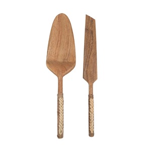 Cuchara, tenedor y cuchillo de madera para ensalada, juego de cubiertos Royal FAIZA CRAFT, ecológico y apto para lavavajillas. - Product Image 6