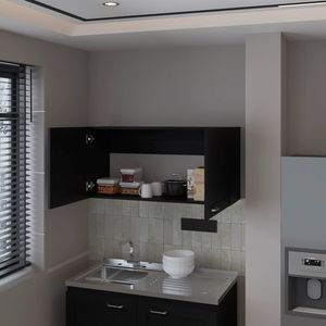 Armadietto da cucina a 2 ante nero - Product Image 2