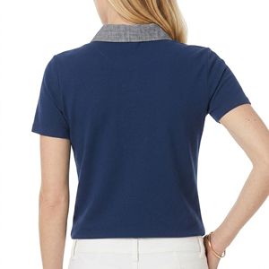 Camiseta polo personalizada de color sólido para mujer, ropa de verano, 100% algodón, transpirable, de secado rápido, cómoda. - Product Image 3