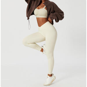 Veste de sport d'hiver chaude pour femme, col montant, fermeture éclair intégrale, tenue décontractée pour la gym, le yoga et les activités sportives - Product Image 4