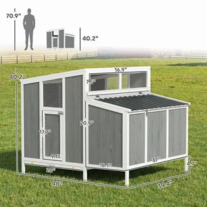 Pollaio in Legno da Esterno per 4-6 Galline con Nido e Vassoio Estraibile, Tetto Impermeabile - Gabbia per Galline - Product Image 2