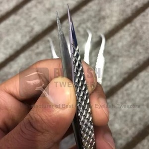 Pinzas para Extensión de Pestañas con Punta de Diamante, Pinzas de Acero Inoxidable para Pestañas de Marca Privada - Product Image 6