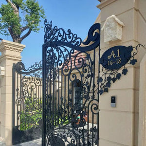 Plaque de numéro de maison moderne décorative en fer forgé, écologique, résistante à l'eau, personnalisée en métal, à fixer au mur pour villa - Product Image 1