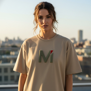 เสื้อยืดพิมพ์ลายพัฟฟ์พรีเมียมสำหรับผู้หญิง ผ้าฝ้ายหนา พิมพ์ลายโฟม 3 มิติ โลโก้สั่งทำได้ สไตล์สตรีทแวร์ ทรงหลวม แขนสั้น - Product Image 6